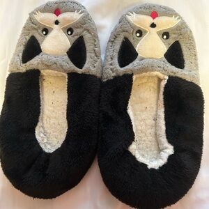 Gray and Black Animal Face Slippers
